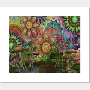 Magic Mushrooms Party - Psilocybin Mushrooms - Fungi Camping - Fungus Gift - Hippie - Psychedelic Festival Posters and Art